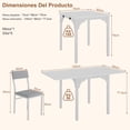 thumbnail image 4 of Comedor Extendible 6 Personas Mesa Expandible de 75 cm a 150 cm con 6 Sillas Tapizadas Blanco, 4 of 8