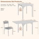 thumbnail image 4 of Comedor Extendible 6 Personas Mesa Expandible de 75 cm a 150 cm con 6 Sillas Tapizadas Blanco, 4 of 8