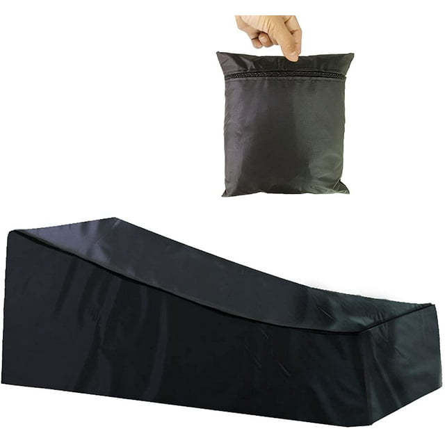 Housse Imperméable pour Chaise Longue de Patio, Housses pour Chaise Longue d'Extérieur, Housses Durables pour Chaise Longue, Housses de Mobilier de Patio Résistantes aux UV, Noir,210*75*40*80cm