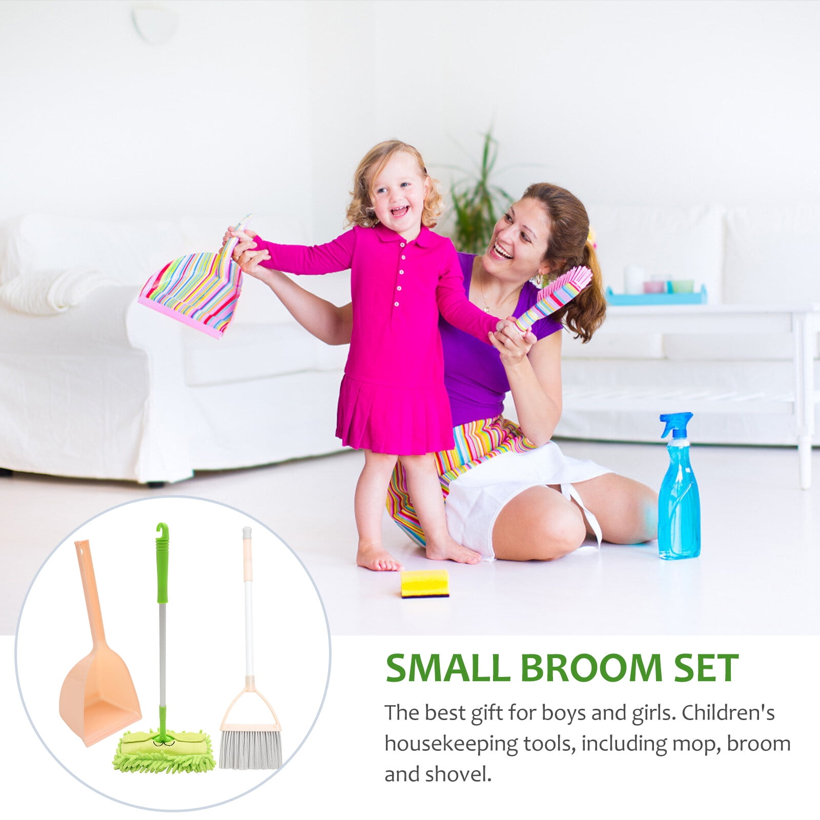 Mini Broom with Dustpan for Kids Broom and Dustpan Set Toddler Cleaning Set  Boys Girls Small Cleaning Set Children Little Housekeeping Cleaning Sweep