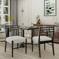 thumbnail image 2 of GDF Studio Farmhouse-Style Dining Chair Set with Ladder Back Design, Rubberwood Frame, Upholstered Seat, Set of 2, 2 of 8