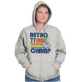 thumbnail image 4 of Retro 77 Old School Video Gamer Unisex Fleece Graphic Zip Up Hoodie Brisco Brands 2X, 4 of 5