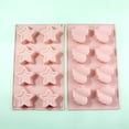 thumbnail image 1 of Molde de chocolate YONGSHENG reutilizable con estrella de cinco puntas y hojas rosa, 1 of 5