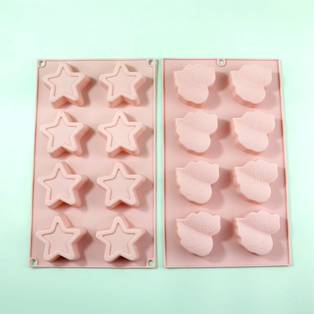 Molde de chocolate YONGSHENG reutilizable con estrella de cinco puntas y hojas rosa