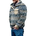 thumbnail image 4 of Men‘s Winter Fleece Pullover Sweatshirt Jacket Button Collar Warm Sweater Coat, 4 of 6