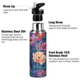 thumbnail image 3 of Yayeee 20oz Insulated Water Bottle Double Wall Stainless Steel with Flip Straw Lid, Blooming Flowers Pattern, 3 of 7