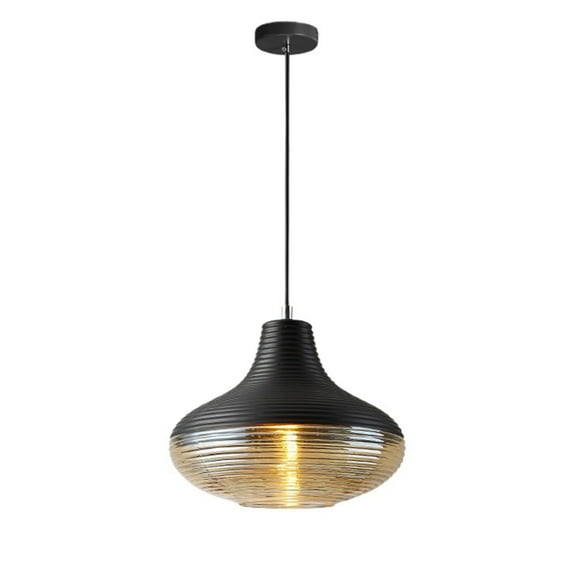 10.2 inch creative amber glass pendant light fixture, vintage industrial style hanging lamp, Nordic farmhouse ceiling pendant lamp for over kitchen island sink dining room table bar counter entrance