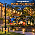 thumbnail image 3 of Pinshey® 2 Pack String Light Poles for Outside, Metal Outdoor String Light Poles for Hanging Lights, Light Pole for Backyard, Patio, Deck, Garden, Parties, Ground & Fence Mounting, 3 of 7