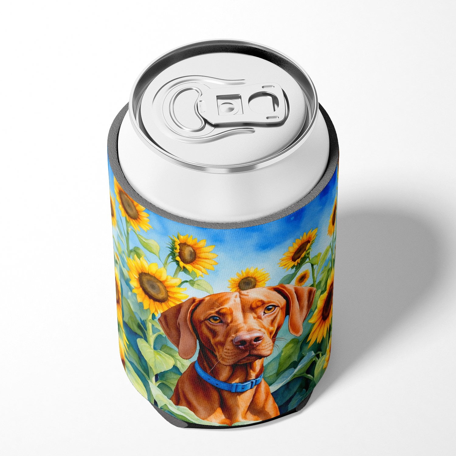 Vizsla in Sunflowers Can or Bottle Hugger 3 in x 5 in