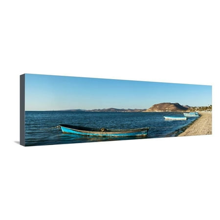 Fishing boats at beach, La Paz, Baja California Sur, Mexico Stretched Canvas Print Wall