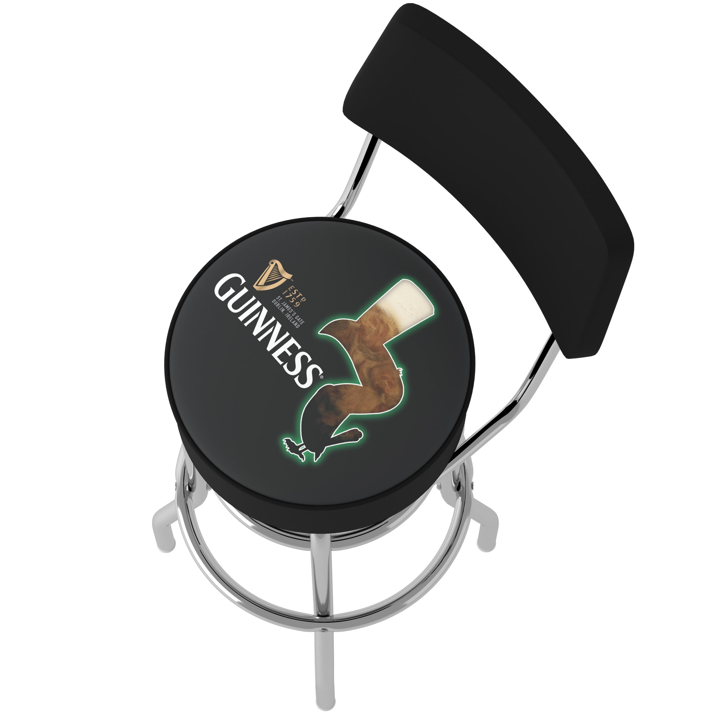 Trademark Gameroom Guinness Feathering Bar Stool with Back Rest
