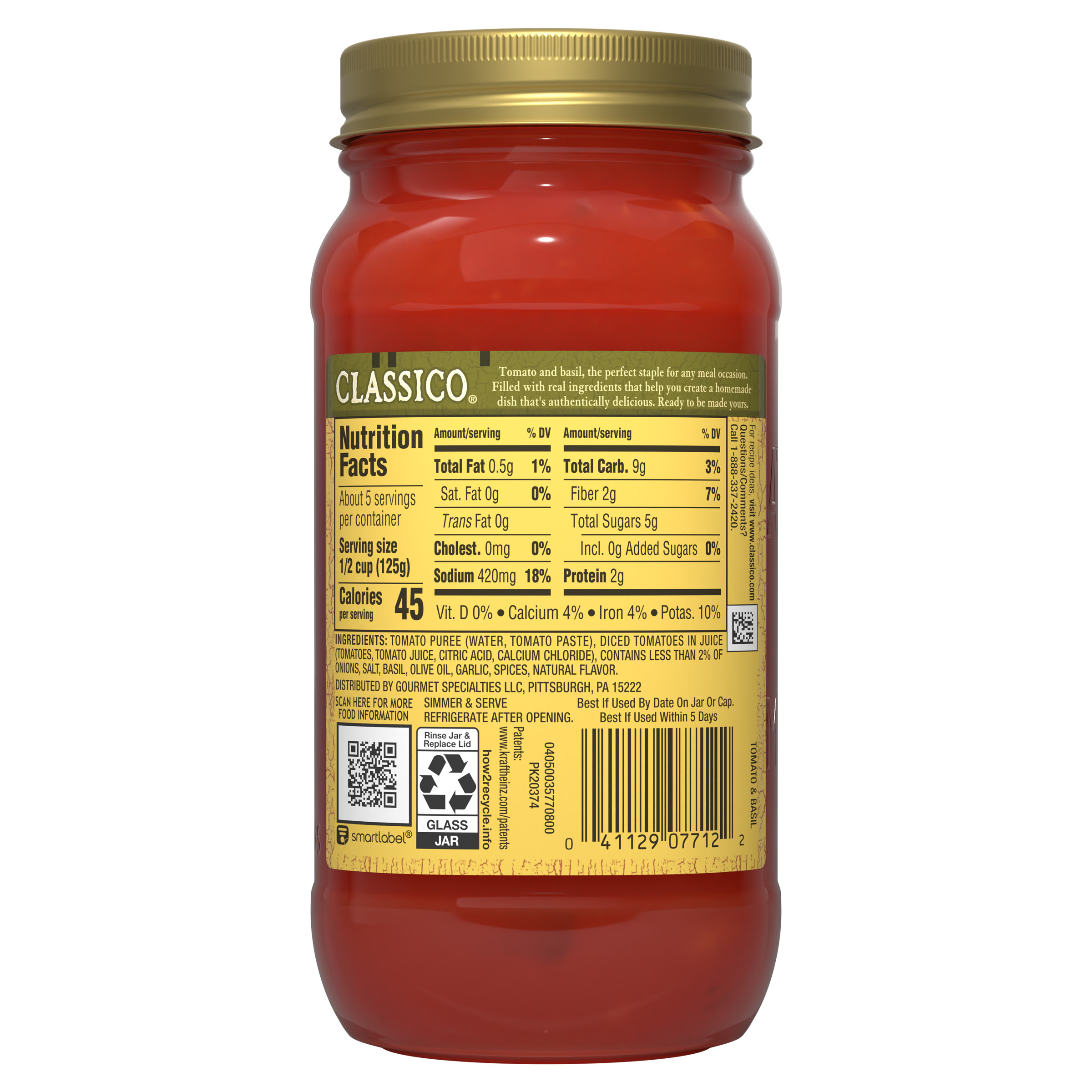 Classico Tomato & Basil Spaghetti Pasta Sauce, 24 oz. Jar - image 9 of 18