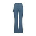 thumbnail image 3 of LLYwey Women's Capris And Cropped Pants Fashion Women Button Casual Loose Solid Trousers Pockets Zipper Long Pants Cargo Work Pants Female Long Pant Style H1171 Blue XL, 3 of 4