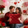 thumbnail image 3 of Valentines Day Throw Pillow Covers, Valentine Decoration Soft Plush Love Lumbar Pillow case Decorative Cushion Cover for Holiday Sofa Home Decor ( 45 * 45), 3 of 6