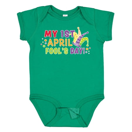 

Inktastic My 1st April Fools Day with Jester Hat Gift Baby Boy or Baby Girl Bodysuit