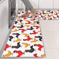thumbnail image 2 of Kitchen Rugs Sets Of 2,White Chicken Rooster Pattern Anti Fatigue Kitchen Mat Rugs Non Slip Washable,Decorative Kitchen Floor Mats for Kitchen,Sink,Laundry,17"X47", 2 of 5