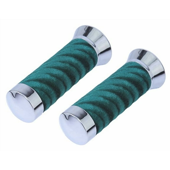 Lowrider Green Custom Swirl Velour Grips for Bike Handle Bars, Bicycle Handle Bars, Works on 7/8" Handlebar. 1 Set