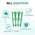 thumbnail image 3 of Uxcell Money Bands, Dollar Bill Wrappers Self-Adhesive Money Strap Self Sealing Bill Straps Sleeves Green, 3 of 7