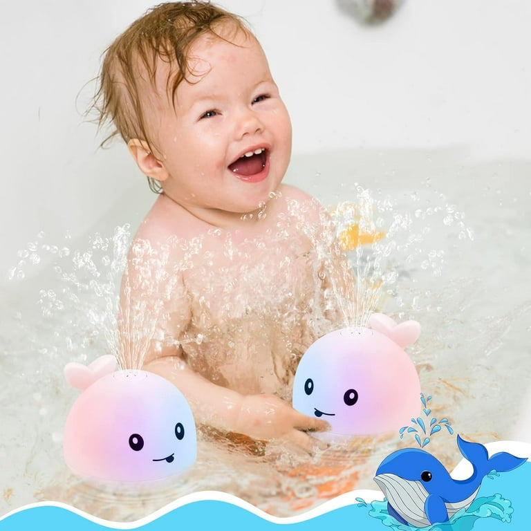 24 Packs Baby Bath Light Up Toys, Floating Rubber Animal Toys for Toddlers  Infant Kids Boys Girls Flashing Color Changing Light in Water Bath Toys for