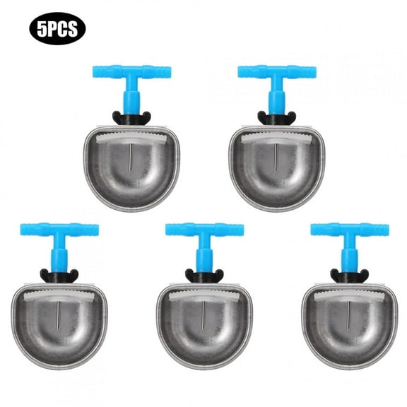 5pcs Poultry Waterer Stainless Steel Automatic Drinker Nipple Drinking Bowl Waterer Farm Accessory Small