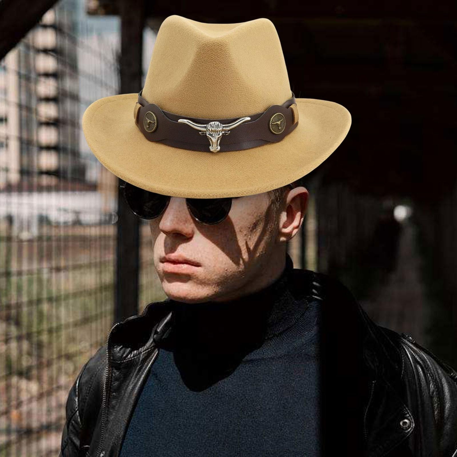 Chapeau Cowboy En Feutre - Unisexe, Bord Large Façonnable, Style Western Rétro