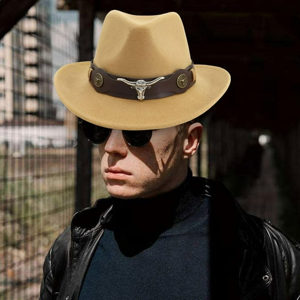 Sombrero de vaquero informal, ala grande, accesorios cómodos para disfraces, sombrero ligero de para cosplay para mujeres, hombres, adultos, , camello Hugo Sombrero de vaquero occidental