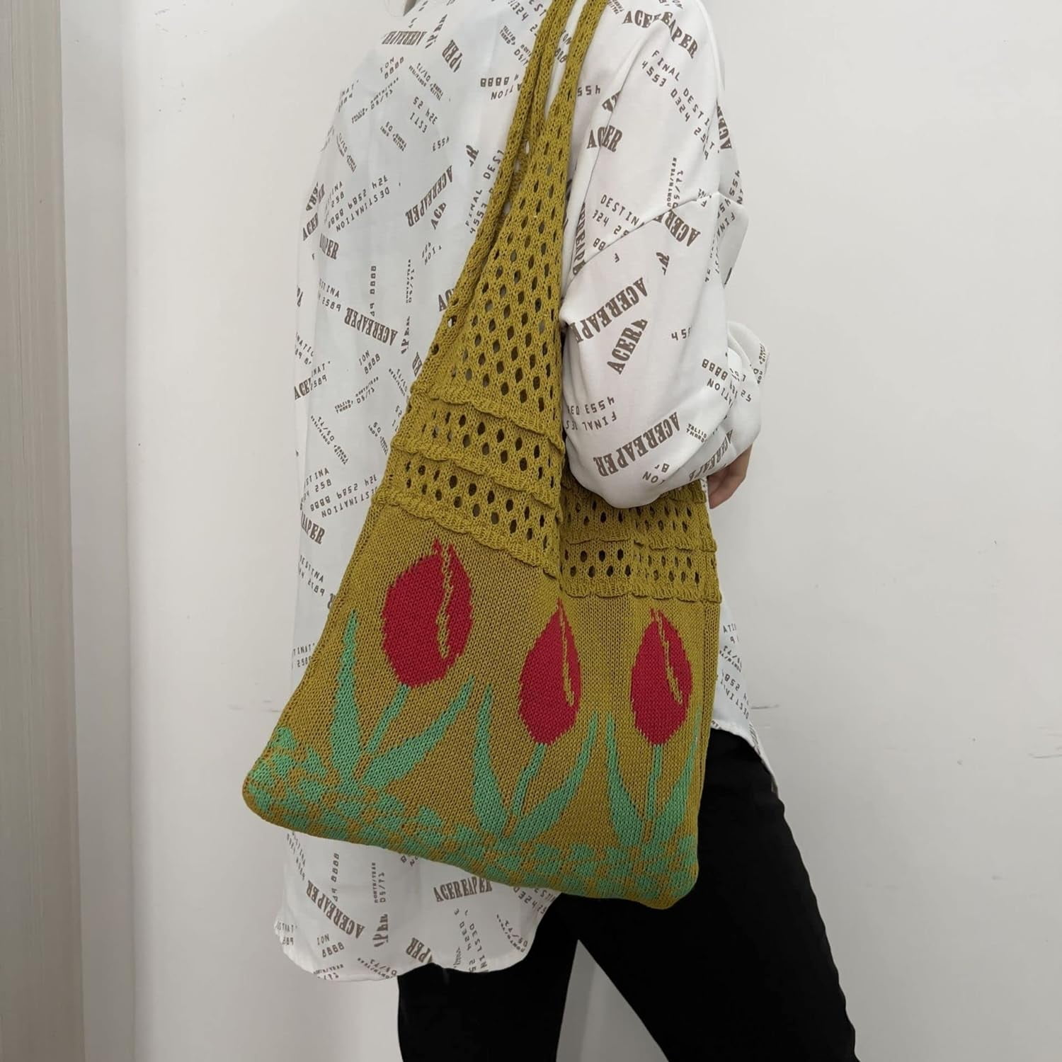 Kukuzhu Fairy Tote Bag Aesthetic Tote Bag Y2k Bag Tote Bag Aesthetic Y2k Crochet Tote Bag Aesthetic