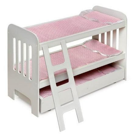 Badger Basket Doll Bunk Bed with Ladder and Trundle, Fits Most 18" Dolls & My Life As
