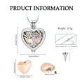 thumbnail image 2 of Cremation Jewelry Heart Urn Necklaces for Ashes for Women Flower Memorial Mini Keepsake Ashes Hollow Pendant, 2 of 6