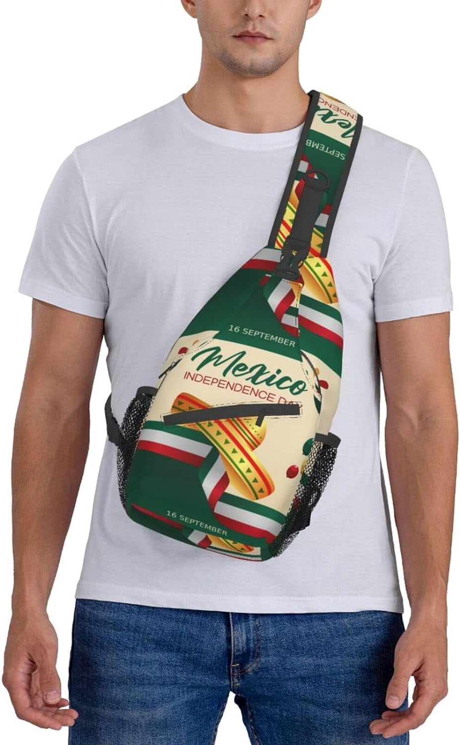 Mexico Hispanic Mexico Independence Day 2023 Sling Bag Crossbody Hiking Travel Chest Bags Backpack Shoulder Daypack for Women Men