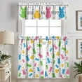 thumbnail image 2 of Easter Kitchen Curtains Valances 3 Piece Set,Spring Bunny Chick Hello My Peeps Rod Pocket Short Kitchen Tier Curtain Over Sink Window,Cute Farmhouse Cafe Curtains for Holiday Decor 36 Inch, 2 of 7
