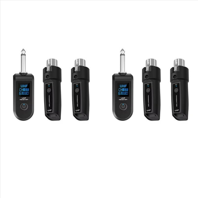 2X Adaptador UHF XLR, Transmisor y Receptor de Micrófono Inalámbrico para Micrófono Dinámico, Mezclador de Audio para Guitarra, PA