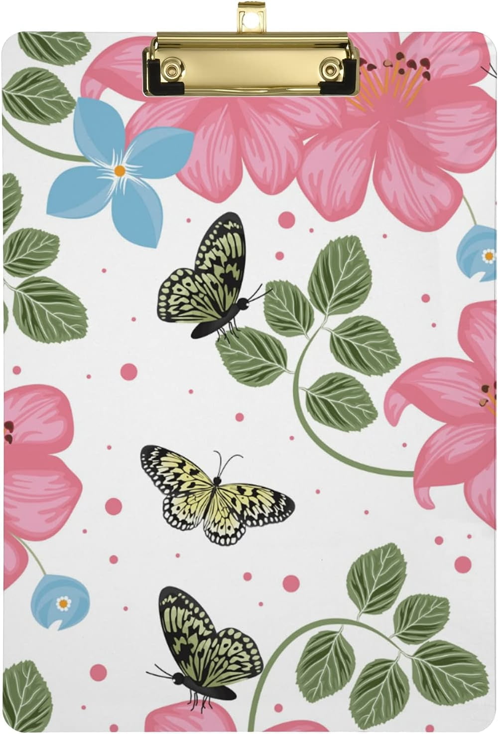 FMSHPON Beautiful Butterfly Clipboard Hardboard Wood Nursing Clip Board