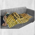 thumbnail image 6 of Saying Soft Flannel Fleece Blanket, Life is Better When You are Laughing Hand Drawn Calligraphy on Stripes, Cozy Plush for Indoor and Outdoor Use, 60" x 80", Orange Yellow and Black, by Ambesonne, 6 of 6