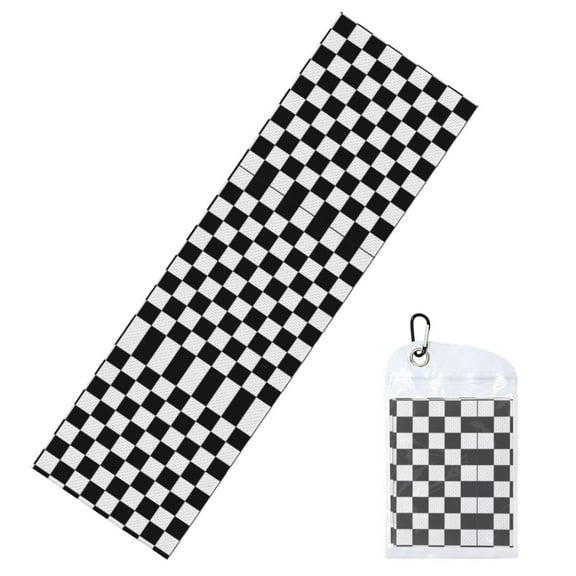 Checkerboard Cooling Towel 39.4"X11.8" Ice Sweat Towel Face Cooling Neck Cooler Wraps For Sports