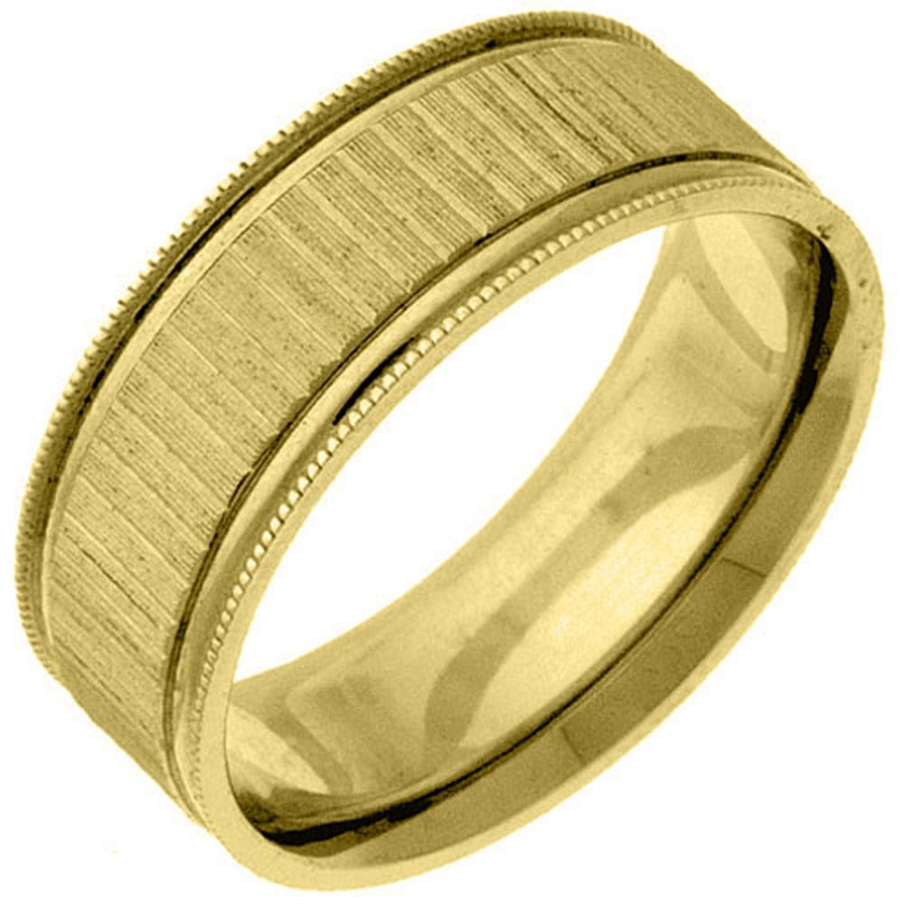 TheJewelryMaster Mens 14KT Yellow Gold 6mm Satin