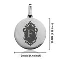 thumbnail image 2 of Stainless Steel Alphabet Letter F initial Round Medallion Keychain Circle Ring, 2 of 2