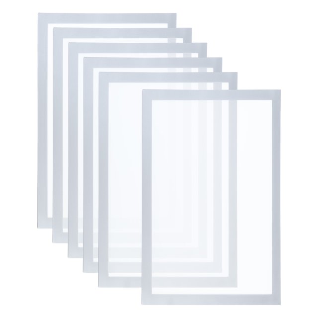 Unique Bargains Magnetic Sign Holder 8.5 x 11, 6 Pack Magnetic Display Frame A4 Magnetic Picture Frame for Refrigerator, Silvery