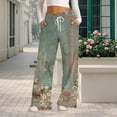 thumbnail image 2 of Bovemsi Wide Leg Pants Woman Women's Summer Leisure Fashion Lacing Solid Color Waist Casual Travel Pants, 2 of 9