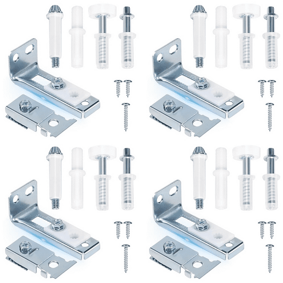 4 Set Bifold Door Hardware Repair Kit for 7/8 Inch to 1 Inch Sliding Door Track Bifold Closet Door Hardware Kit,4 set Bifold Door Hardware Repair Kit,Silver