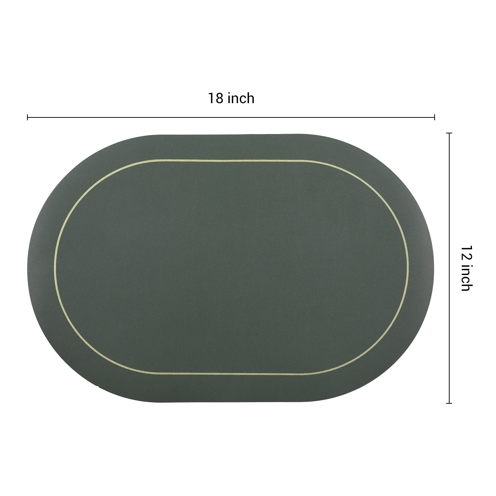 Unique Bargains Faux Leather Placemats for Kitchen Washable Table Placemats 6pk Green Gray