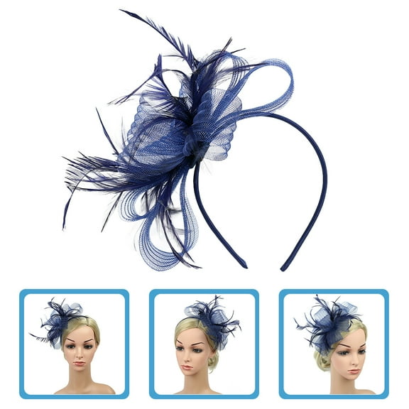 MIPCASE Headpiece for Women Fascinator Hat Navy 1Set Vintage Style Hair Accessory