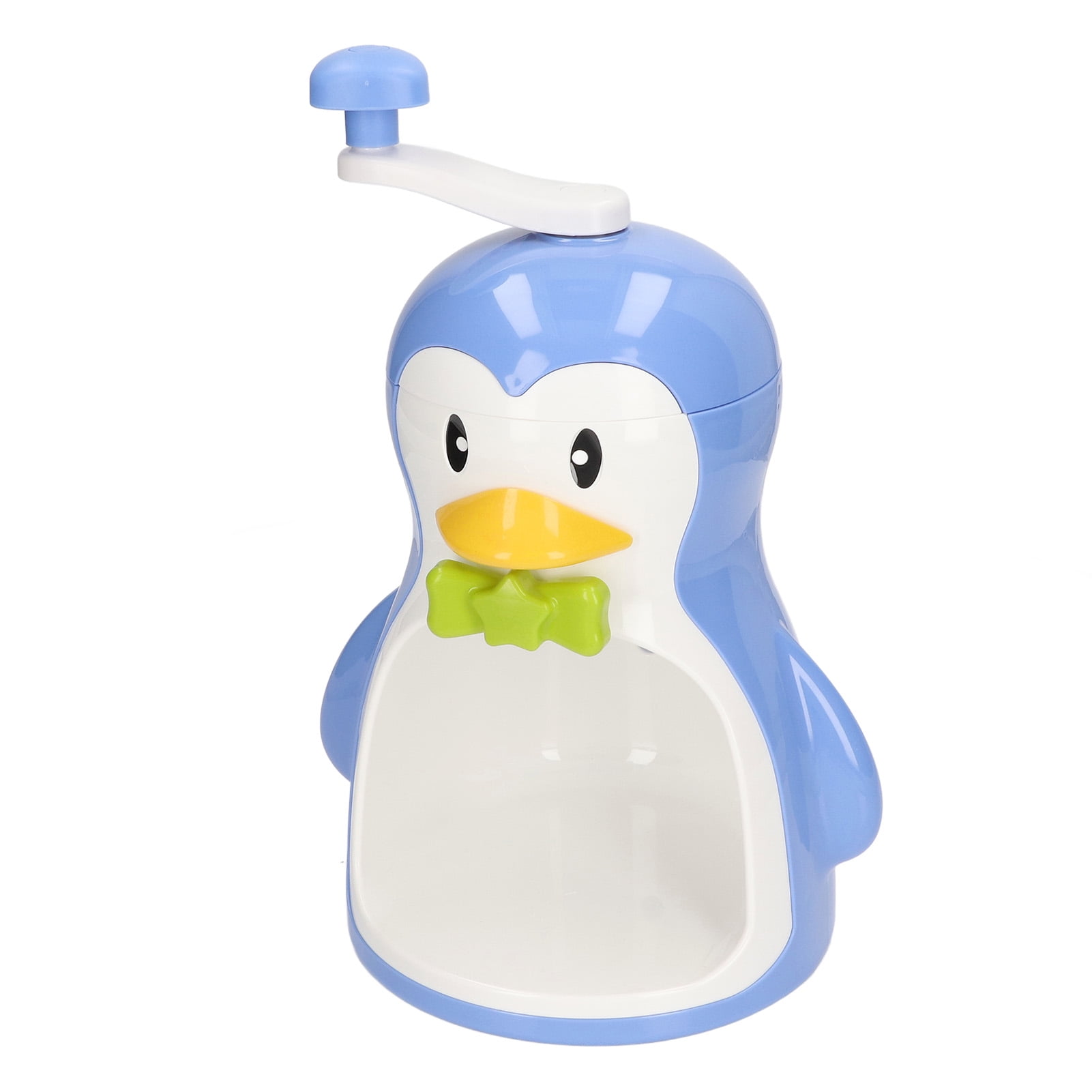 Nieyigj Manual Shaved Ice Machine, Blue Penguin Snow Cone Maker with Container, Portable Hand Crank Ice Crusher for Household Kitchen Accessories, 12.2 in / 31.0 cm Height
