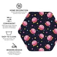 thumbnail image 4 of Kll Hexagon Drink Coasters Set Of 4,Pu Leather Absorbent Coasters Set Decorative Coffee Cup Coasters Housewarming Gift For Home Decor-Cartoon Donut Planets, 4 of 9