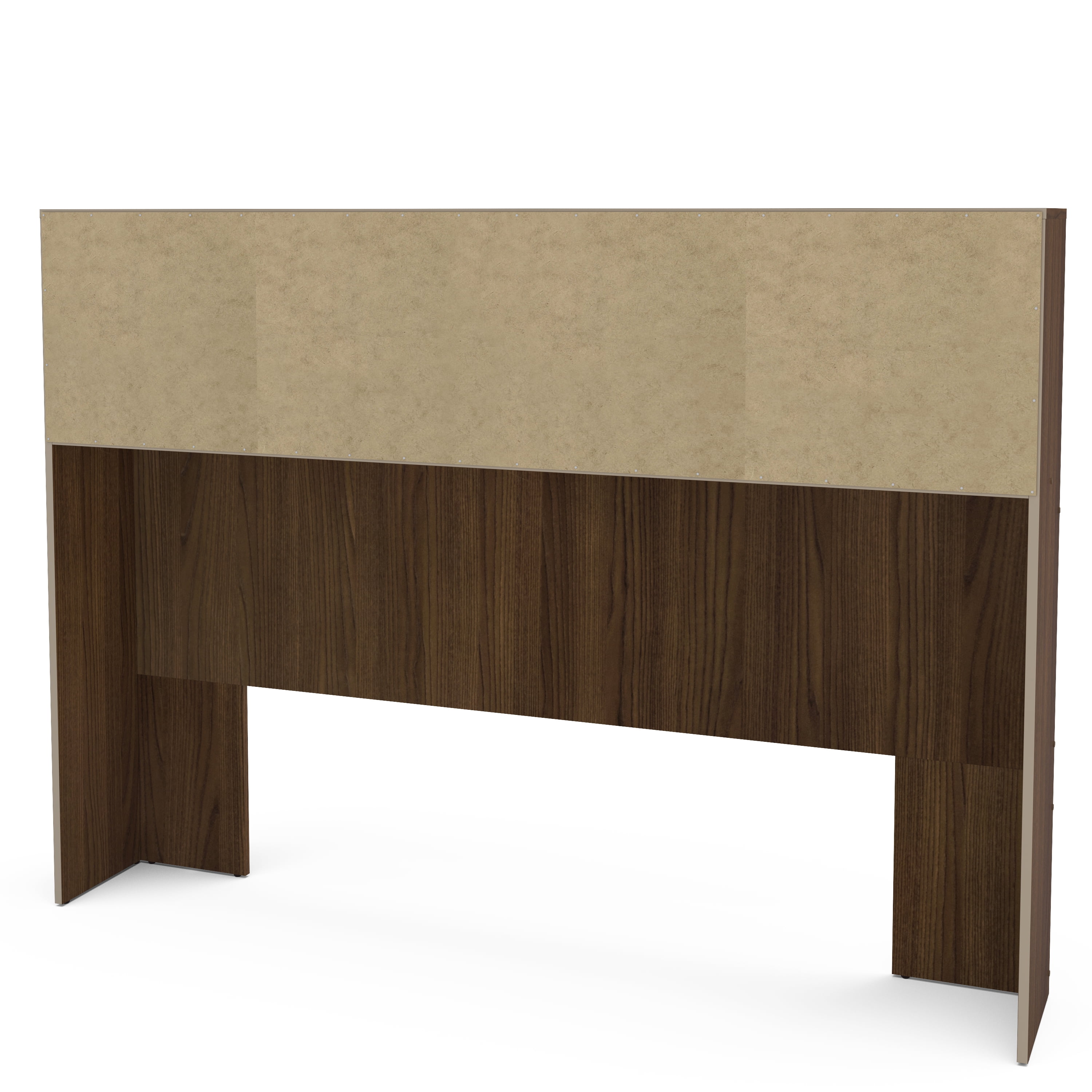 Polifurniture Victoria Queen Size Wood Storage Headboard, Walnut