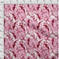 thumbnail image 4 of oneOone Georgette Viscose Magenta Fabric Asian Japanese Koifish Diy Clothing Quilting Fabric Print Fabric By Yard 42 Inch Wide, 4 of 5