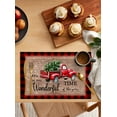 thumbnail image 2 of Christmas Red Truck Placemats Set of 6 Winter Tree Snowflake Red Plaid Board Heat Insulation Washable Place Mats, Rustic Non-Slip Table Mats for Dining Table Party Kitchen Decor,13x19 Inch, 2 of 4