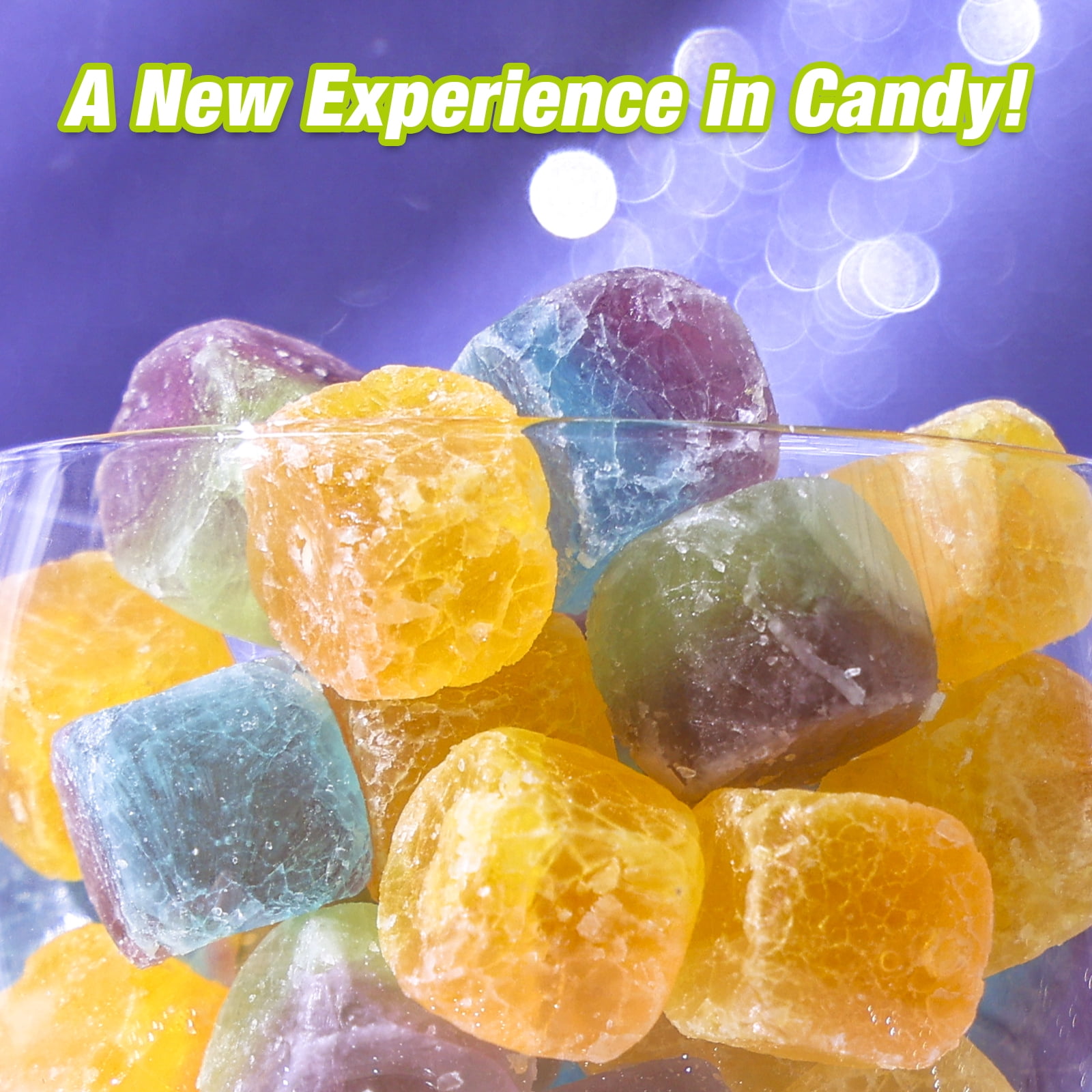 Amos 4D Gummy Candy, Assorted Flavor Candy Crystal Gummy 4 in 1, Fat-Free 3.53 oz(1 Pack)