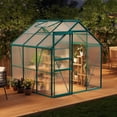 thumbnail image 1 of 6x6 FT Heavy Duty Polycarbonate Greenhouse – Aluminum Frame, Lockable Sliding Door, Adjustable Roof Vent, Rain Gutter, All-Weather Walk-In Design, Easy Setup for Backyard, Patio, 1 of 7