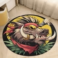 thumbnail image 6 of Psychedelic Pig Head Colorful Round Carpet Circle Rug Outdoor Patio Area Rug Washable Large Area Rugs Hallway Room Decor Fitness Mats, 6 of 8